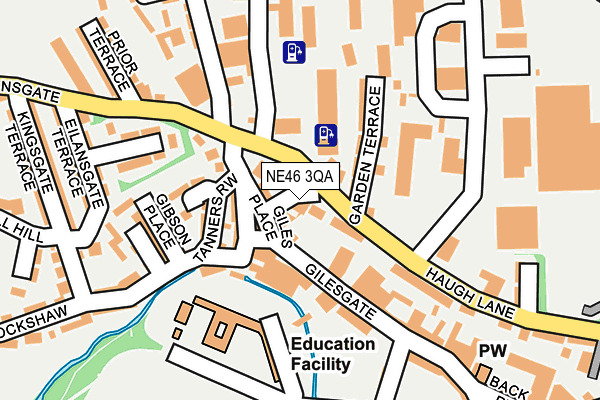 NE46 3QA map - OS OpenMap – Local (Ordnance Survey)