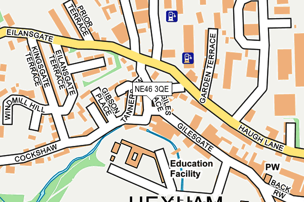 NE46 3QE map - OS OpenMap – Local (Ordnance Survey)