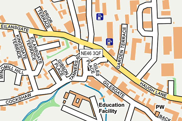 NE46 3QF map - OS OpenMap – Local (Ordnance Survey)