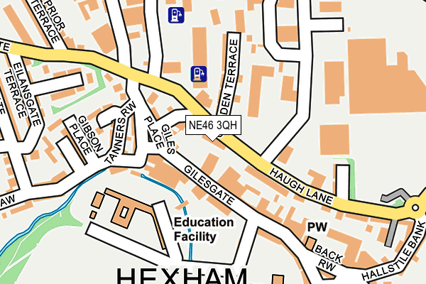 NE46 3QH map - OS OpenMap – Local (Ordnance Survey)