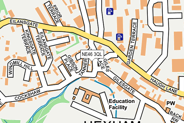 NE46 3QL map - OS OpenMap – Local (Ordnance Survey)