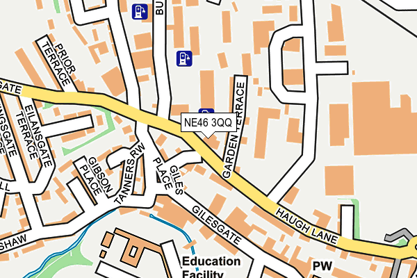 NE46 3QQ map - OS OpenMap – Local (Ordnance Survey)