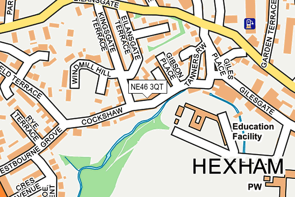 NE46 3QT map - OS OpenMap – Local (Ordnance Survey)