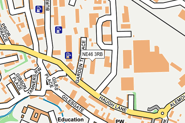 NE46 3RB map - OS OpenMap – Local (Ordnance Survey)