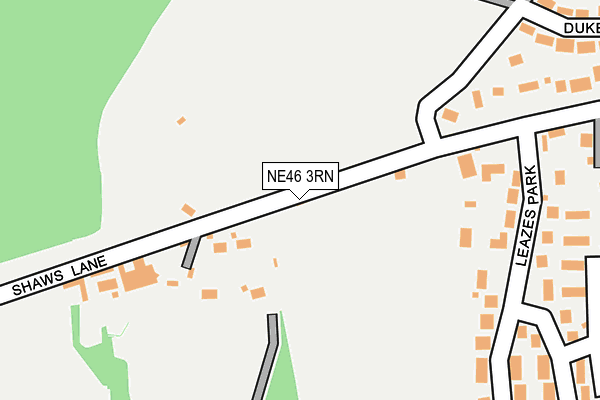 NE46 3RN map - OS OpenMap – Local (Ordnance Survey)