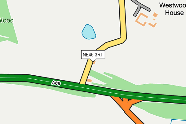 NE46 3RT map - OS OpenMap – Local (Ordnance Survey)