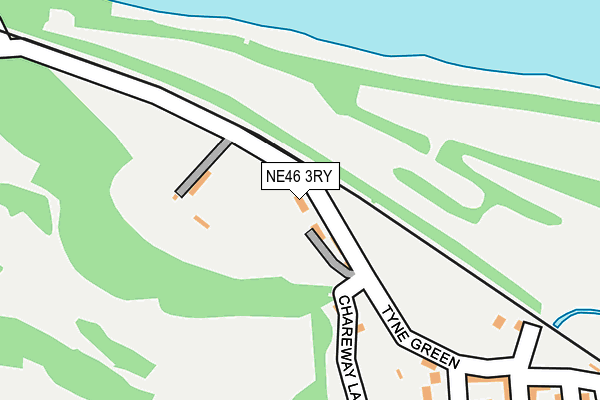 NE46 3RY map - OS OpenMap – Local (Ordnance Survey)
