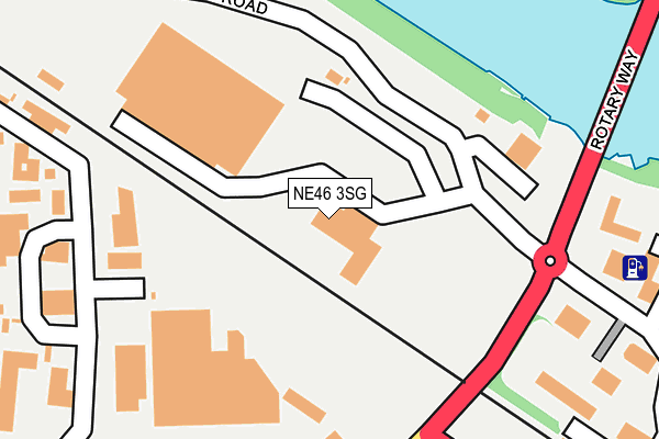 NE46 3SG map - OS OpenMap – Local (Ordnance Survey)