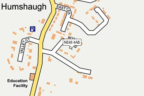 NE46 4AB map - OS OpenMap – Local (Ordnance Survey)