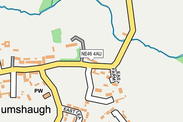 NE46 4AU map - OS OpenMap – Local (Ordnance Survey)