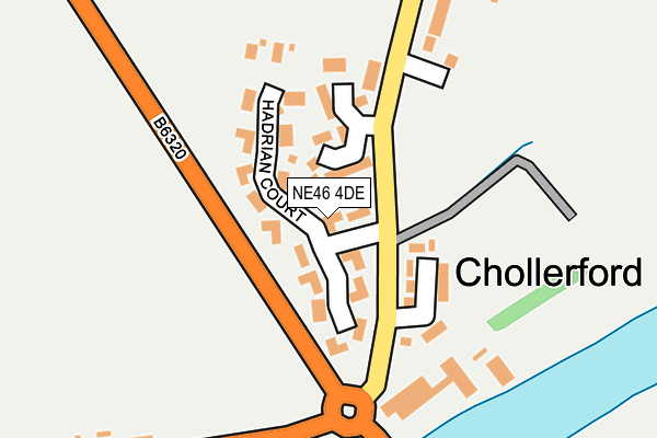 NE46 4DE map - OS OpenMap – Local (Ordnance Survey)