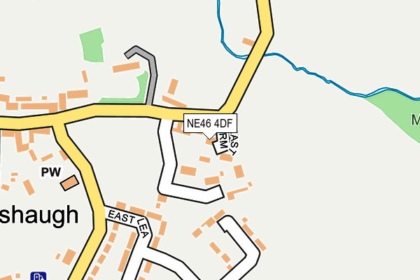 NE46 4DF map - OS OpenMap – Local (Ordnance Survey)