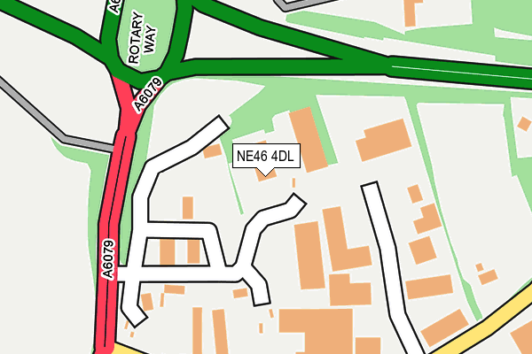 NE46 4DL map - OS OpenMap – Local (Ordnance Survey)