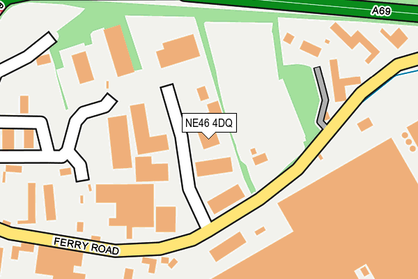NE46 4DQ map - OS OpenMap – Local (Ordnance Survey)