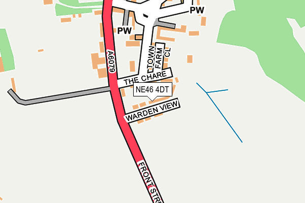 NE46 4DT map - OS OpenMap – Local (Ordnance Survey)