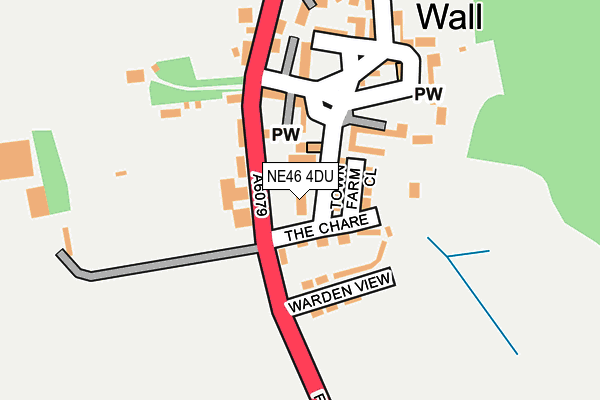 NE46 4DU map - OS OpenMap – Local (Ordnance Survey)