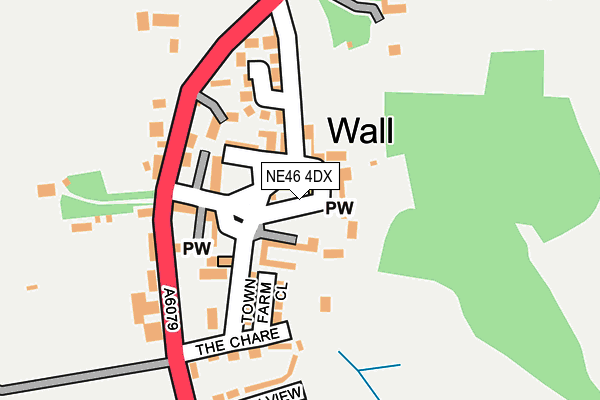 NE46 4DX map - OS OpenMap – Local (Ordnance Survey)