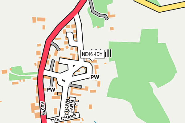 NE46 4DY map - OS OpenMap – Local (Ordnance Survey)