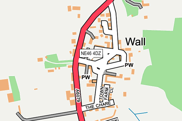 NE46 4DZ map - OS OpenMap – Local (Ordnance Survey)