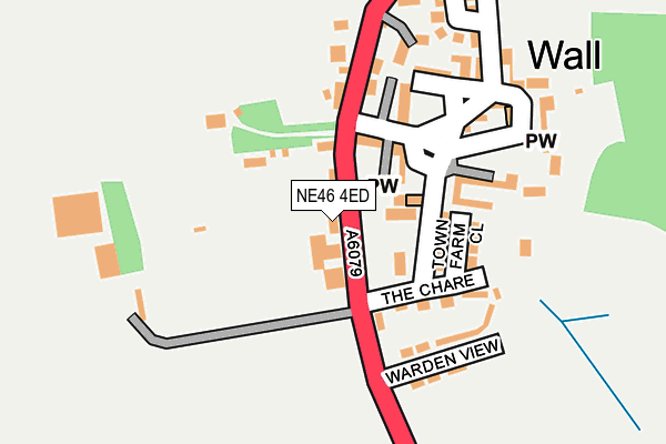 NE46 4ED map - OS OpenMap – Local (Ordnance Survey)