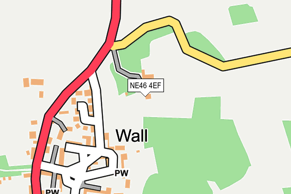 NE46 4EF map - OS OpenMap – Local (Ordnance Survey)