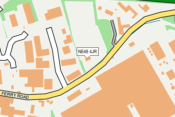 NE46 4JR map - OS OpenMap – Local (Ordnance Survey)