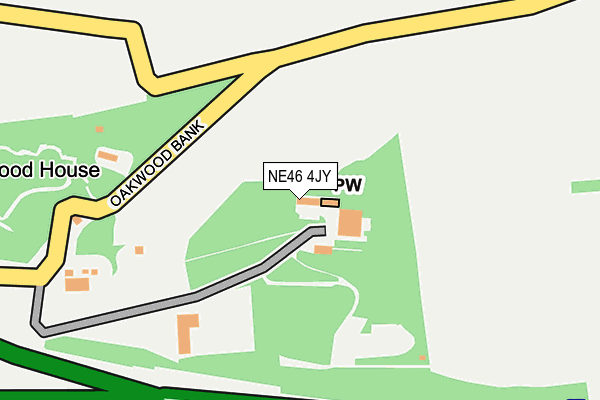 NE46 4JY map - OS OpenMap – Local (Ordnance Survey)