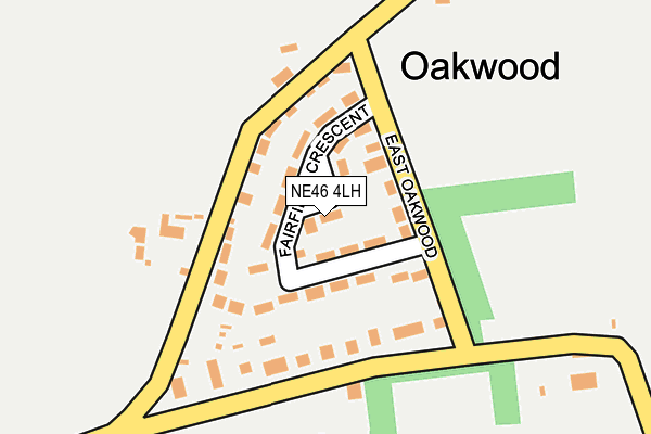NE46 4LH map - OS OpenMap – Local (Ordnance Survey)