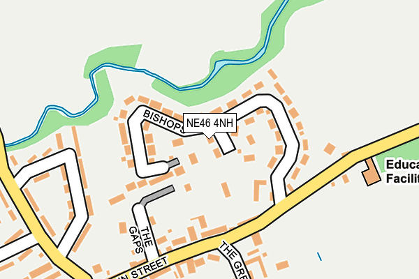 NE46 4NH map - OS OpenMap – Local (Ordnance Survey)