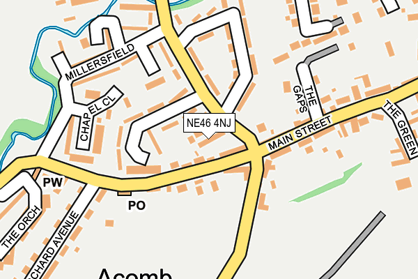 NE46 4NJ map - OS OpenMap – Local (Ordnance Survey)