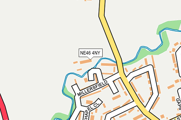NE46 4NY map - OS OpenMap – Local (Ordnance Survey)