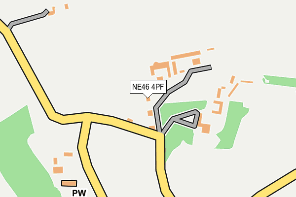 NE46 4PF map - OS OpenMap – Local (Ordnance Survey)