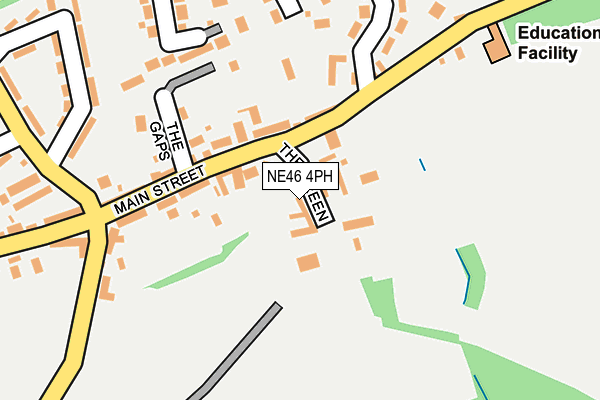 NE46 4PH map - OS OpenMap – Local (Ordnance Survey)