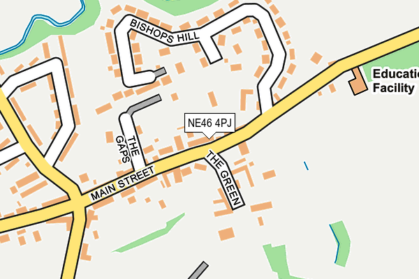 NE46 4PJ map - OS OpenMap – Local (Ordnance Survey)