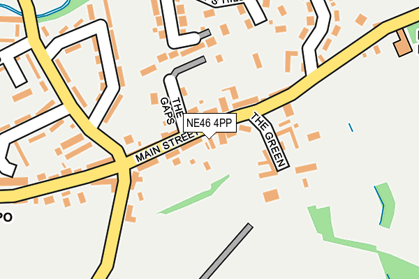 NE46 4PP map - OS OpenMap – Local (Ordnance Survey)