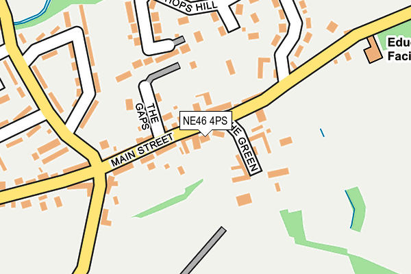 NE46 4PS map - OS OpenMap – Local (Ordnance Survey)