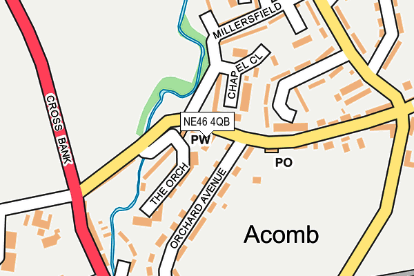 NE46 4QB map - OS OpenMap – Local (Ordnance Survey)