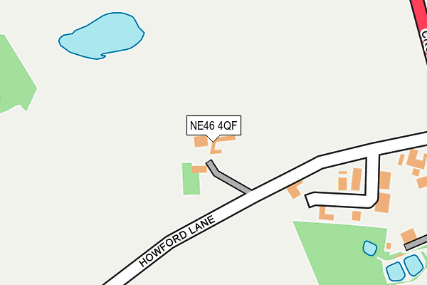 NE46 4QF map - OS OpenMap – Local (Ordnance Survey)