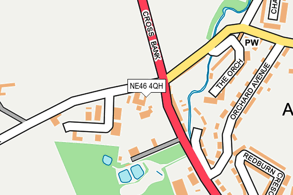 NE46 4QH map - OS OpenMap – Local (Ordnance Survey)