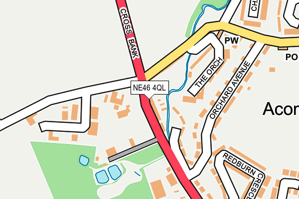 NE46 4QL map - OS OpenMap – Local (Ordnance Survey)