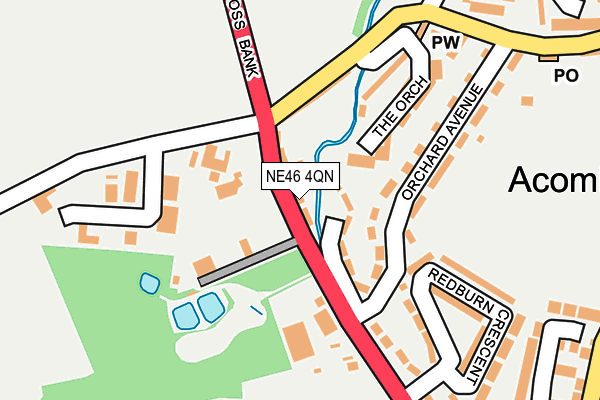 NE46 4QN map - OS OpenMap – Local (Ordnance Survey)