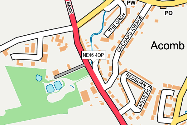 NE46 4QP map - OS OpenMap – Local (Ordnance Survey)
