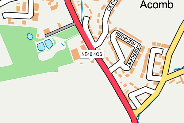 NE46 4QS map - OS OpenMap – Local (Ordnance Survey)