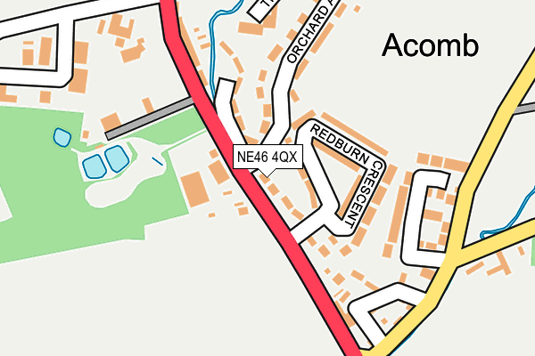 NE46 4QX map - OS OpenMap – Local (Ordnance Survey)