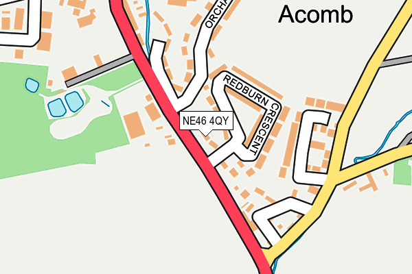 NE46 4QY map - OS OpenMap – Local (Ordnance Survey)
