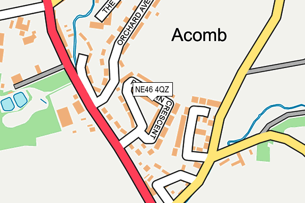 NE46 4QZ map - OS OpenMap – Local (Ordnance Survey)