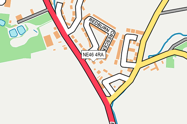 NE46 4RA map - OS OpenMap – Local (Ordnance Survey)