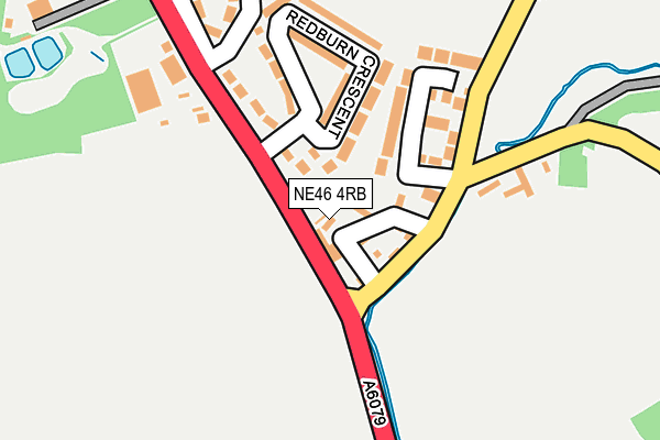 NE46 4RB map - OS OpenMap – Local (Ordnance Survey)