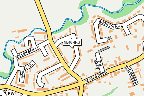 NE46 4RG map - OS OpenMap – Local (Ordnance Survey)