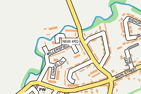 NE46 4RQ map - OS OpenMap – Local (Ordnance Survey)